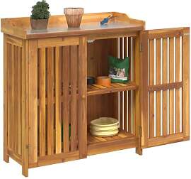 vidaXL Garten-Schrank Natur 93 x 41,5 x 98 cm
