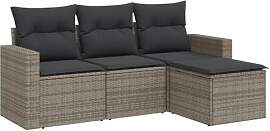 vidaXL Garten Sofa Garnitur 4-TLG., Gartenmöbel