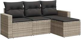 vidaXL Garten Sofa Garnitur 4-TLG., Gartenmöbel