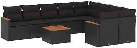 vidaXL Garten Sofagarnitur mit Kissen 10-TLG.,