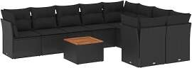 vidaXL Garten Sofagarnitur mit Kissen 10-TLG.,