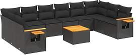 vidaXL Garten Sofagarnitur mit Kissen 11-TLG.,