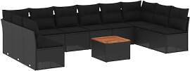 vidaXL Garten Sofagarnitur mit Kissen 11-TLG.,