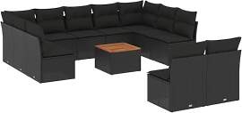 vidaXL Garten Sofagarnitur mit Kissen 12-TLG.,