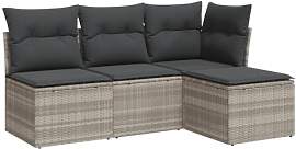 vidaXL Garten Sofagarnitur mit Kissen 4-TLG.,
