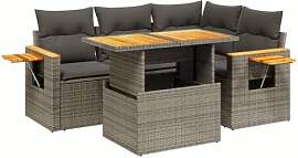 vidaXL Garten Sofagarnitur mit Kissen 5-TLG.,