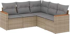 vidaXL Garten Sofagarnitur mit Kissen 5-TLG.,