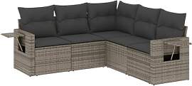 vidaXL Garten Sofagarnitur mit Kissen 5-TLG.,