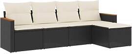 vidaXL Garten Sofagarnitur mit Kissen 5-TLG.,
