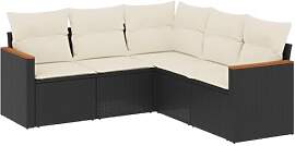 vidaXL Garten Sofagarnitur mit Kissen 5-TLG.,