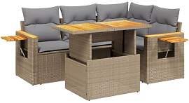 vidaXL Garten Sofagarnitur mit Kissen 5-TLG.,