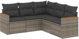 vidaXL Garten Sofagarnitur mit Kissen 5-TLG.,