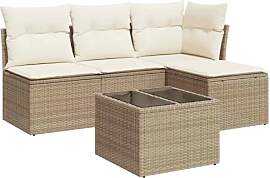 vidaXL Garten Sofagarnitur mit Kissen 5-TLG.,