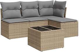 vidaXL Garten Sofagarnitur mit Kissen 5-TLG.,