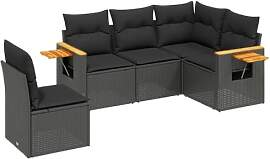 vidaXL Garten Sofagarnitur mit Kissen 5-TLG.,