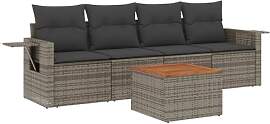vidaXL Garten Sofagarnitur mit Kissen 5-TLG.,