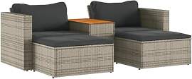vidaXL Garten Sofagarnitur mit Kissen 5-TLG.,