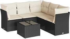 vidaXL Garten Sofagarnitur mit Kissen 6-TLG.,