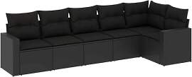 vidaXL Garten Sofagarnitur mit Kissen 6-TLG.,