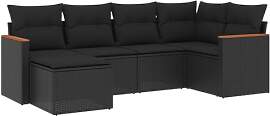vidaXL Garten Sofagarnitur mit Kissen 6-TLG.,