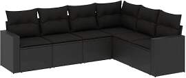 vidaXL Garten Sofagarnitur mit Kissen 6-TLG.,