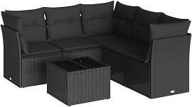 vidaXL Garten Sofagarnitur mit Kissen 6-TLG.,