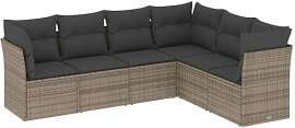 vidaXL Garten Sofagarnitur mit Kissen 6-TLG.,