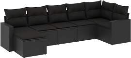 vidaXL Garten Sofagarnitur mit Kissen 7-TLG.,