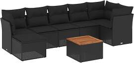 vidaXL Garten Sofagarnitur mit Kissen 8-TLG.,