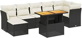 vidaXL Garten Sofagarnitur mit Kissen 8-TLG.,