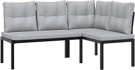 vidaXL Gartenbänke mit Kissen 2 STK. Schwarz