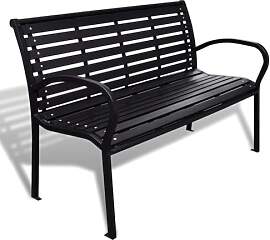 vidaXL Gartenbank 3-Sitzer 125cm WPC Stahl