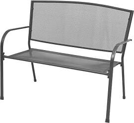 vidaXL Gartenbank Armlehne 108cm Streckmetall
