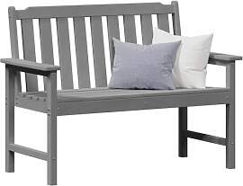 vidaXL Gartenbank Hellgrau 120 x 59 x 88 cm HDPE,
