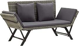 vidaXL Gartenbank mit Auflagen Sonnenliege