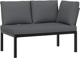 vidaXL Gartenbank mit Kissen Aluminium schwarz