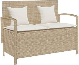 vidaXL Gartenbank mit Stauraum und Kissen Beige