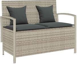 vidaXL Gartenbank mit Stauraum und Kissen Hellgrau 