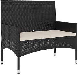 vidaXL Gartenbank, Sitzbank 2-Sitzer mit Kissen,