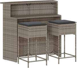 vidaXL Gartenbar Set 3-TLG., Gartenmöbel mit
