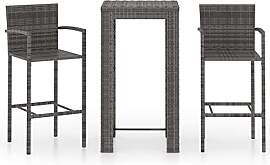 vidaXL Gartenbar Set 3-TLG. mit Armlehnen Theke