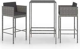 vidaXL Gartenbar Set 3-TLG. mit Kissen Theke Bar