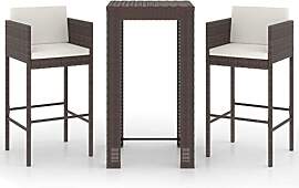 vidaXL Gartenbar Set 3-TLG. mit Kissen Theke Bar