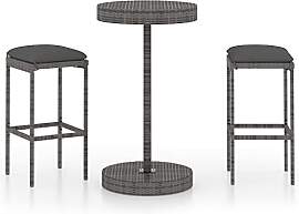 vidaXL Gartenbar Set 3-TLG. mit Kissen Theke Bar