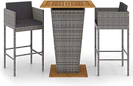 vidaXL Gartenbar Set 3-TLG. mit Kissen Theke Bar