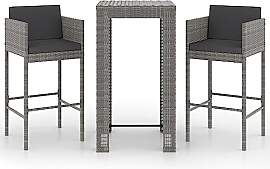 vidaXL Gartenbar Set 3-TLG. mit Kissen Theke Bar