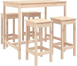 vidaXL Gartenbar Set 5-TLG., Gartenmöbel Bartisch 