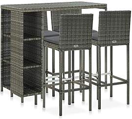 vidaXL Gartenbar Set 5-TLG. mit Kissen Theke Bar