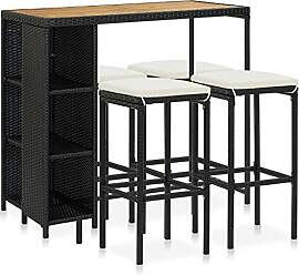 vidaXL Gartenbar Set 5-TLG. mit Kissen Theke Bar
