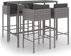 vidaXL Gartenbar Set 5-TLG. mit Kissen Theke Bar